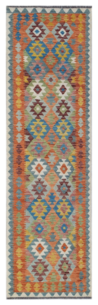 Handmade Maimana Killim Hallway Runner | 288 x 84 cm | 9'6" x 2'9" - Najaf Rugs & Textile