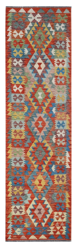 Handmade Maimana Killim Hallway Runner | 289 x 81 cm | 9'6" x 2'8" - Najaf Rugs & Textile