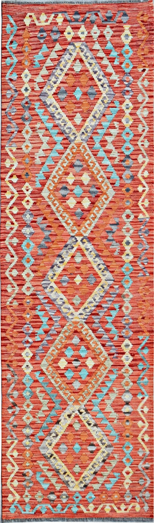 Handmade Maimana Killim Hallway Runner | 289 x 87 cm | 9'6" x 2'10" - Najaf Rugs & Textile
