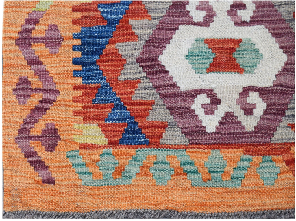 Handmade Maimana Killim Hallway Runner | 290 x 77 cm | 9'6" x 2'6" - Najaf Rugs & Textile