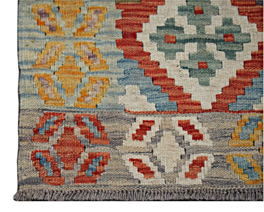 Handmade Maimana Killim Hallway Runner | 290 x 80 cm | 9'7" x 2'7" - Najaf Rugs & Textile