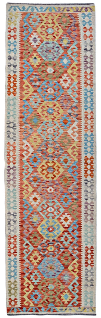 Handmade Maimana Killim Hallway Runner | 290 x 83 cm | 9'7" x 2'9" - Najaf Rugs & Textile