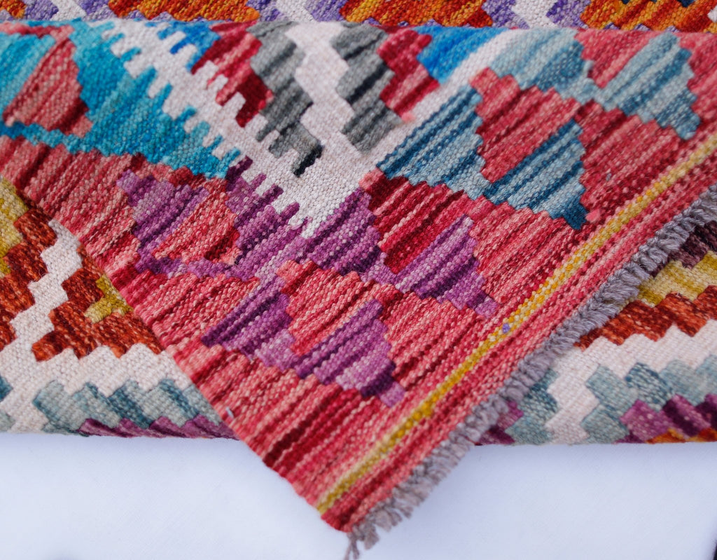 Handmade Maimana Killim Hallway Runner | 292 x 82 cm | 9'7" x 2'9" - Najaf Rugs & Textile