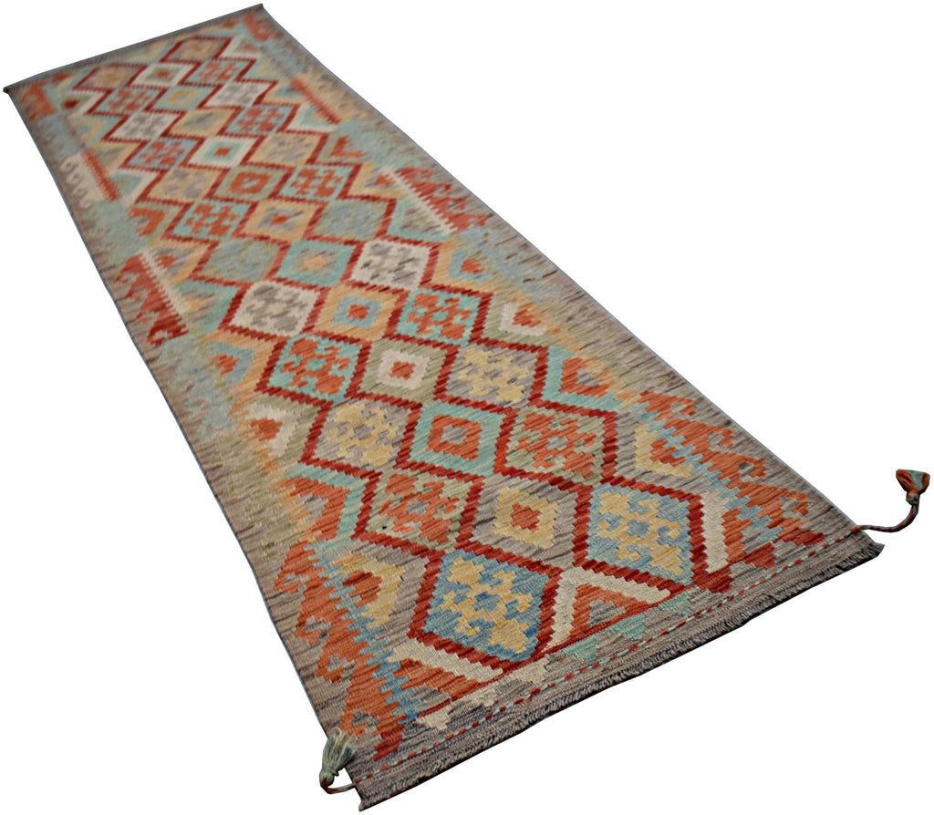 Handmade Maimana Killim Hallway Runner | 292 x 86 cm | 9'7" x 2'10" - Najaf Rugs & Textile