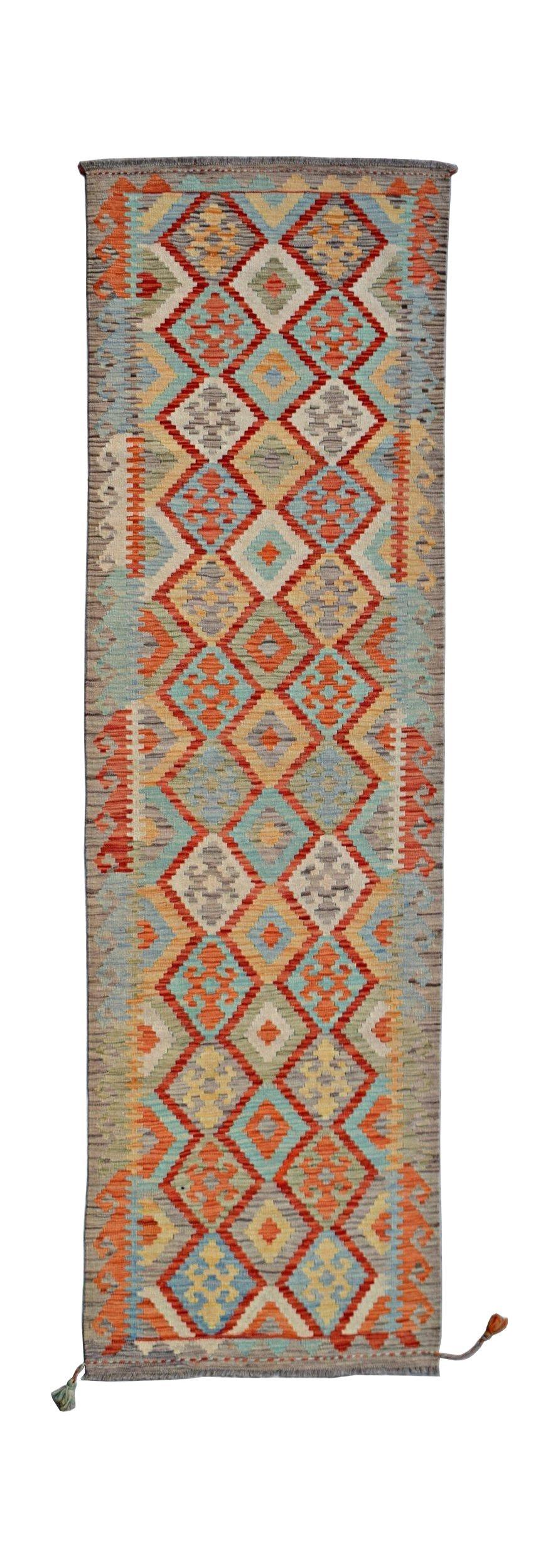 Handmade Maimana Killim Hallway Runner | 292 x 86 cm | 9'7" x 2'10" - Najaf Rugs & Textile