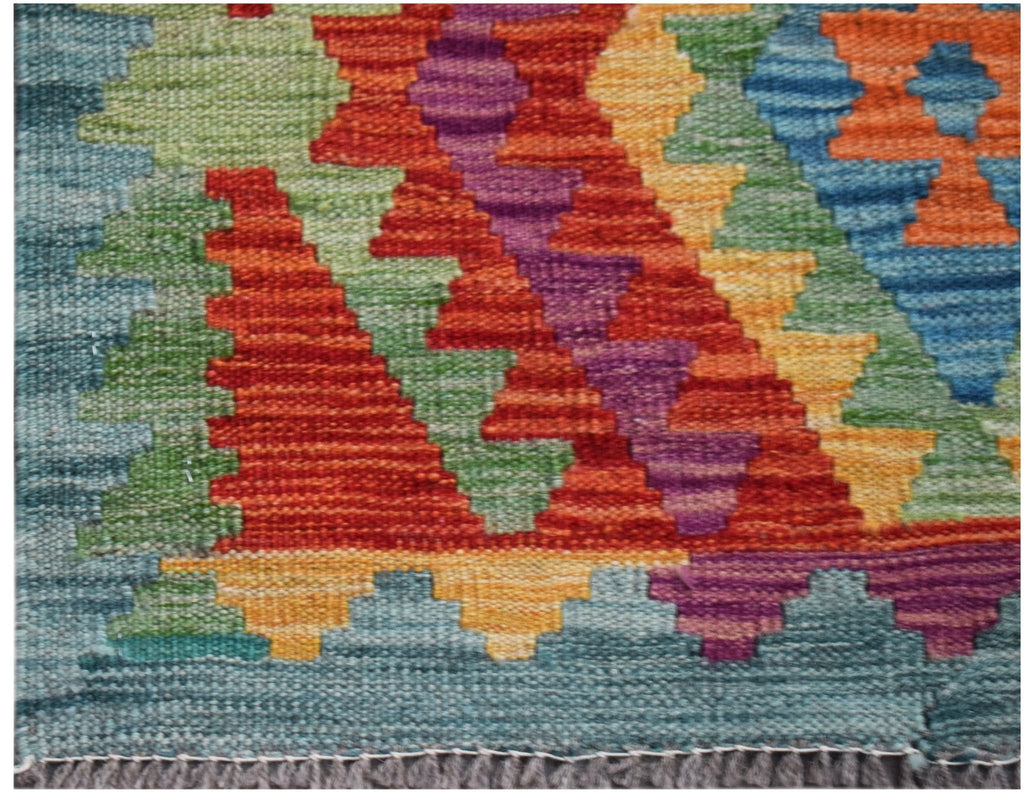 Handmade Maimana Killim Hallway Runner | 293 x 75 cm | 9'8" x 2'6" - Najaf Rugs & Textile
