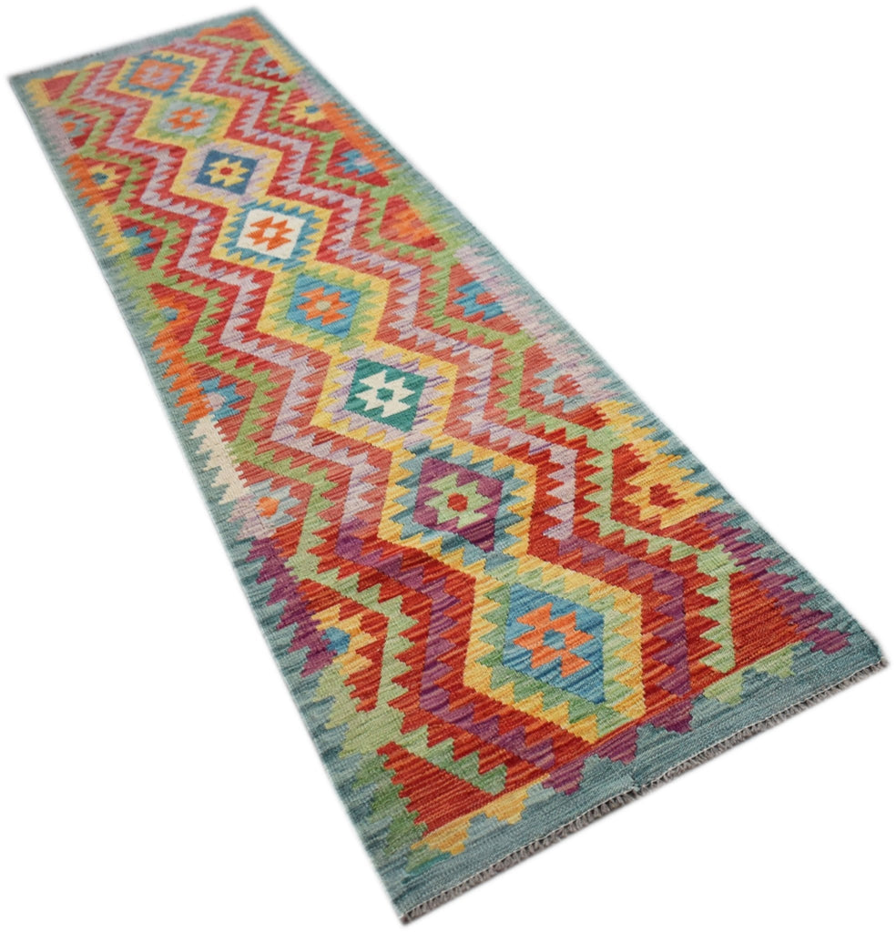 Handmade Maimana Killim Hallway Runner | 293 x 75 cm | 9'8" x 2'6" - Najaf Rugs & Textile