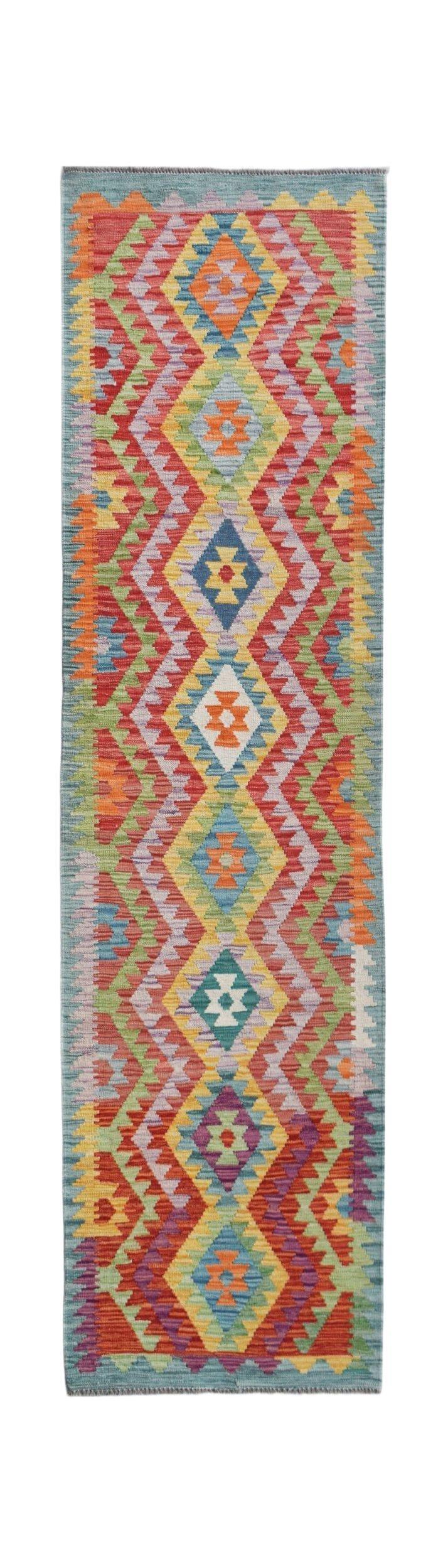 Handmade Maimana Killim Hallway Runner | 293 x 75 cm | 9'8" x 2'6" - Najaf Rugs & Textile