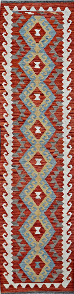 Handmade Maimana Killim Hallway Runner | 296 x 76 cm | 9'9" x 2'6" - Najaf Rugs & Textile