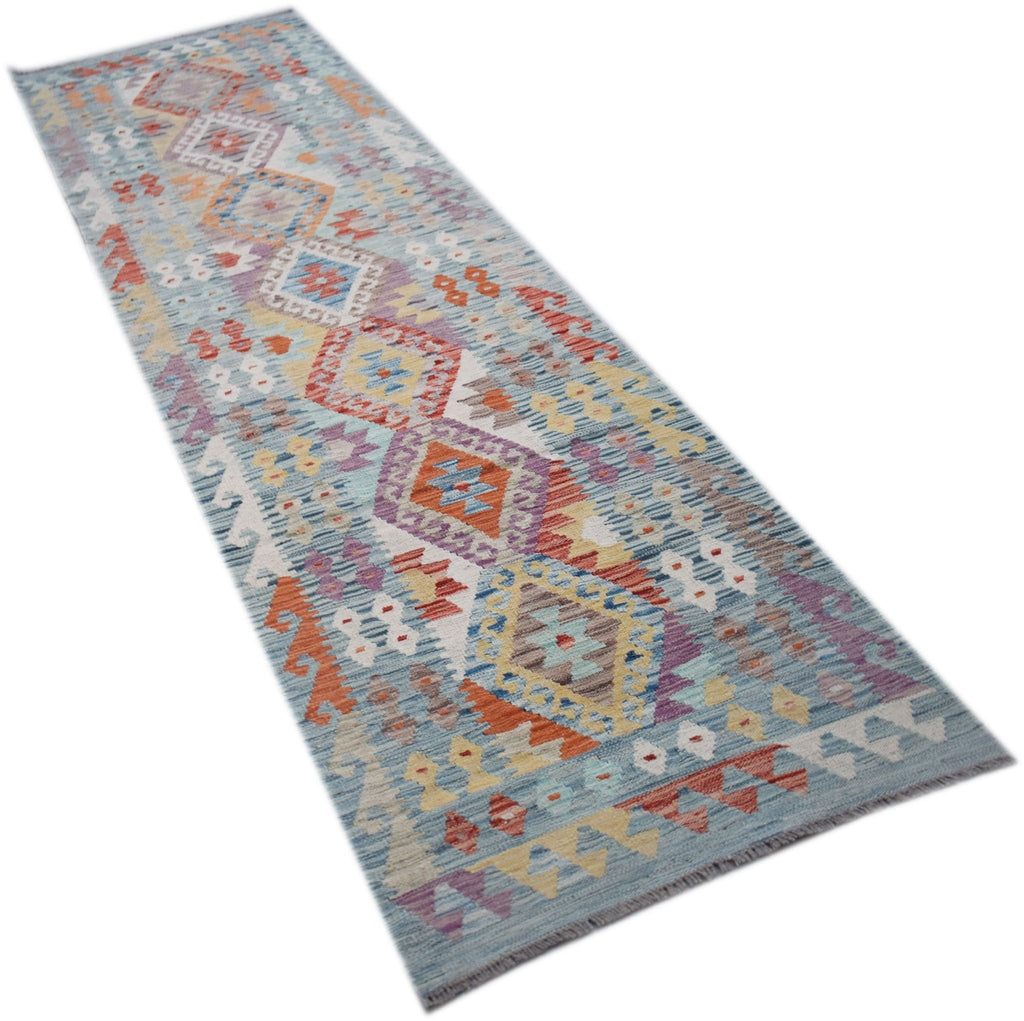 Handmade Maimana Killim Hallway Runner | 297 x 85 cm | 9'9" x 2'10" - Najaf Rugs & Textile