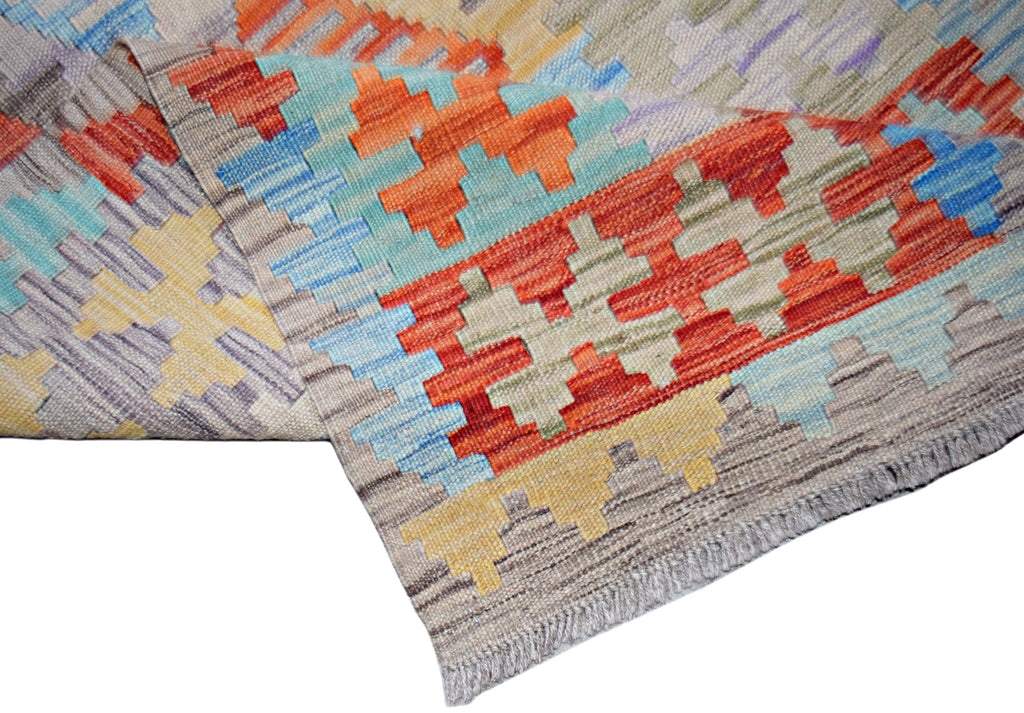 Handmade Maimana Killim Hallway Runner | 301 x 80 cm | 9'10" x 2'8" - Najaf Rugs & Textile