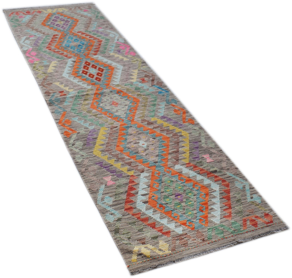 Handmade Maimana Killim Hallway Runner | 303 x 82 cm | 9'11" x 2'9" - Najaf Rugs & Textile