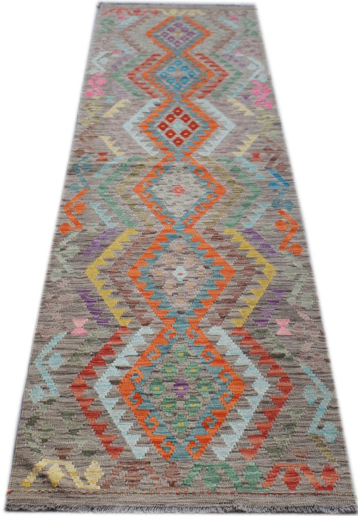 Handmade Maimana Killim Hallway Runner | 303 x 82 cm | 9'11" x 2'9" - Najaf Rugs & Textile