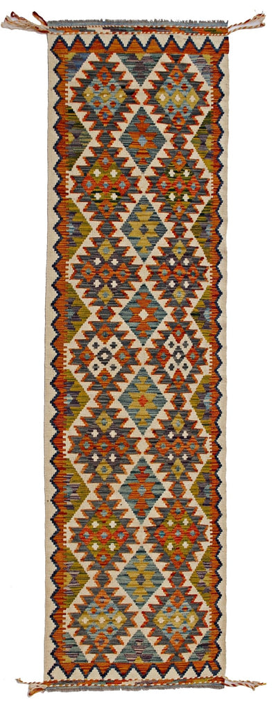 Handmade Maimana Killim Hallway Runner | 305 x 80 cm | 9'10" x 2'8" - Najaf Rugs & Textile