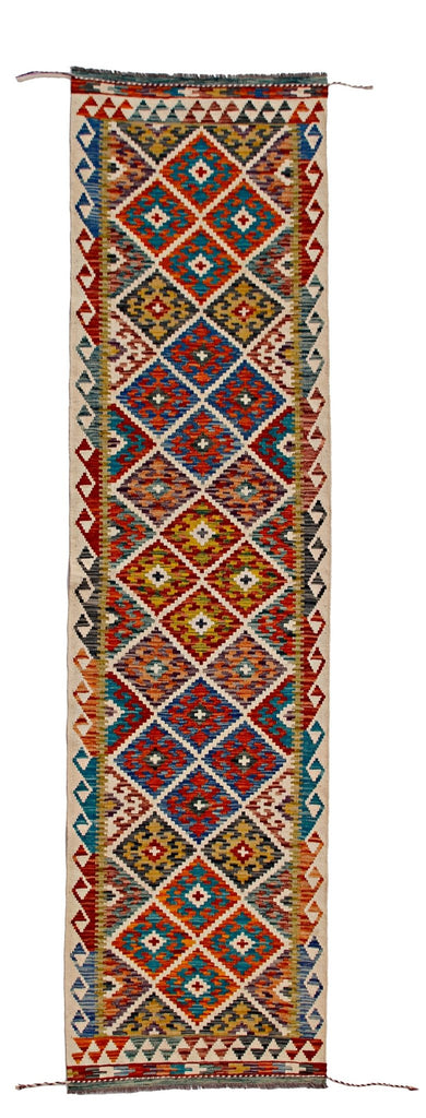 Handmade Maimana Killim Hallway Runner | 305 x 81 cm | 10' x 2'8" - Najaf Rugs & Textile