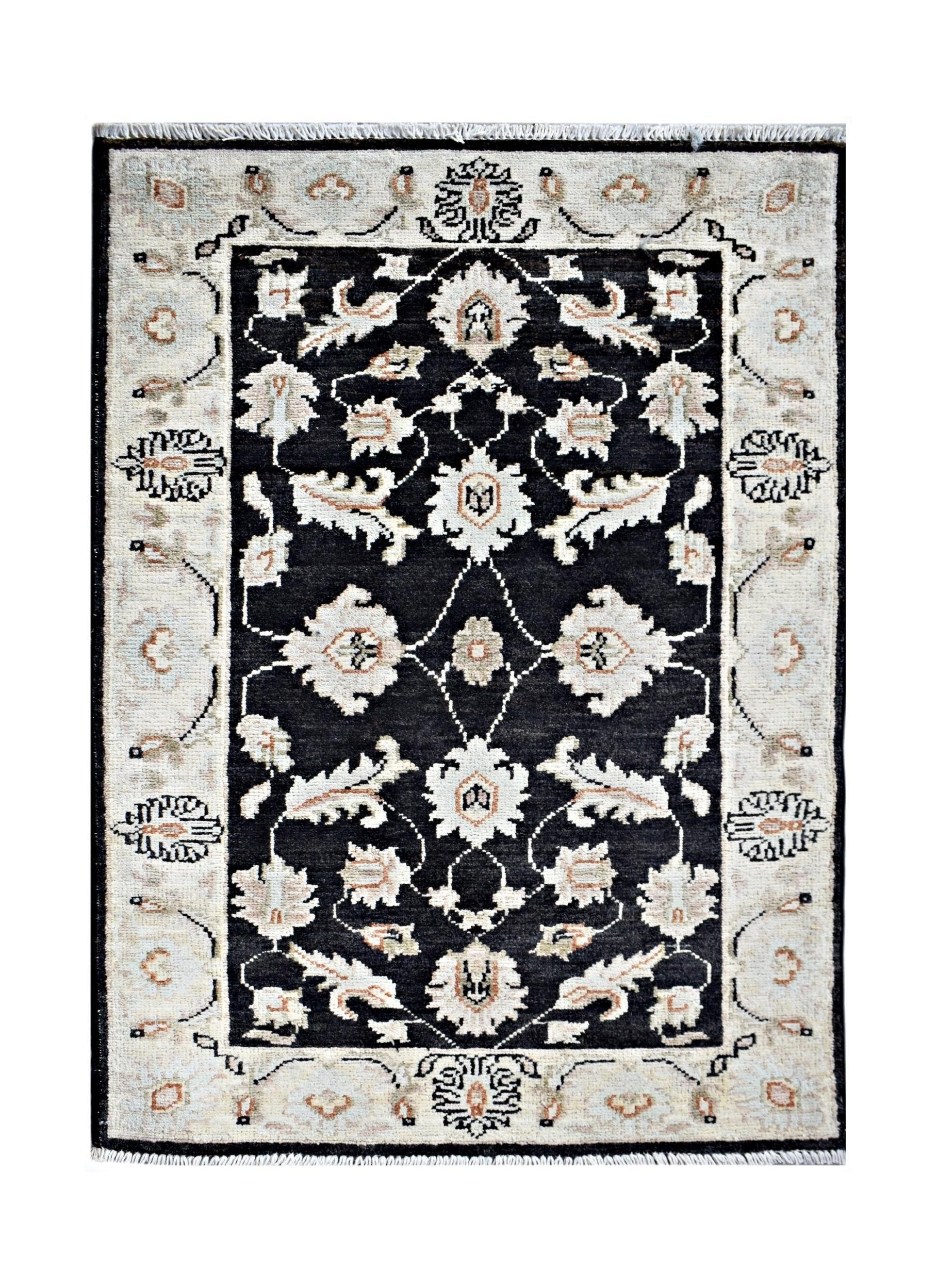 Handmade Mini Afghan Chobi Rug | 102 x 65 cm | 3'5" x 2' - Najaf Rugs & Textile