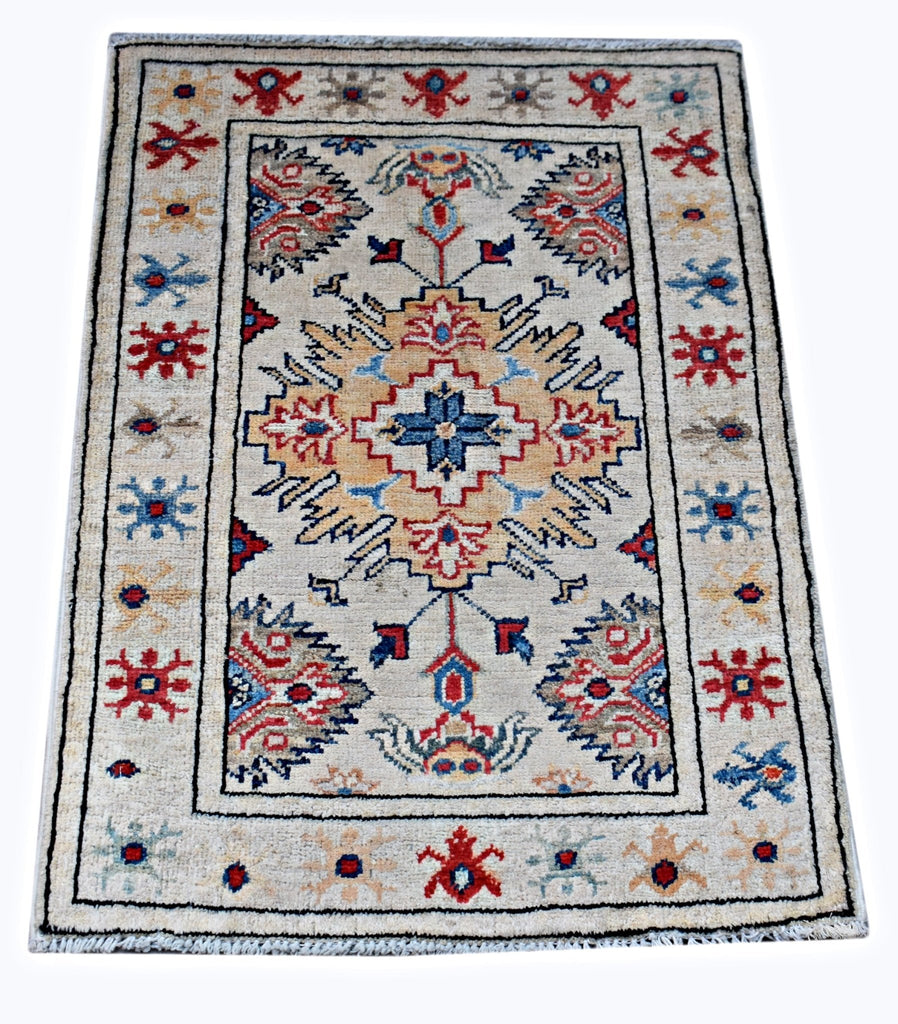 Handmade Mini Afghan Chobi Rug | 86 x 60 cm | 2'10" x 2' - Najaf Rugs & Textile
