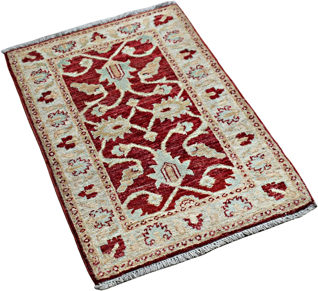 Handmade Mini Afghan Chobi Rug | 86 x 62 cm | 2'10" x 2' - Najaf Rugs & Textile