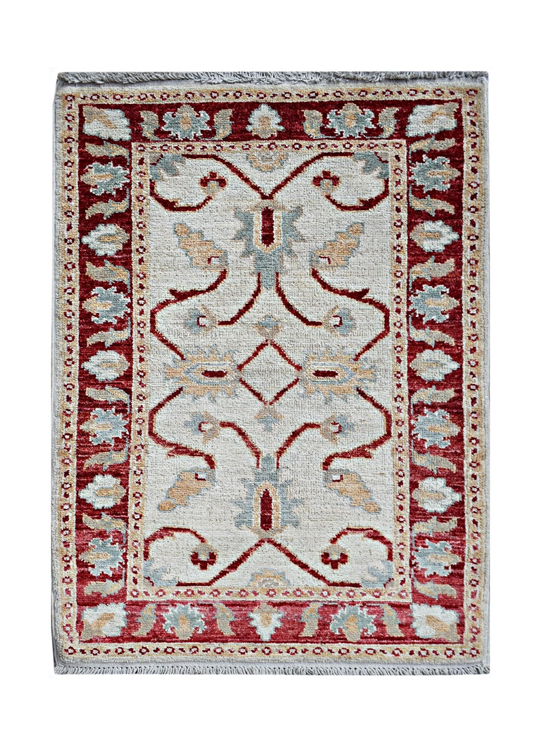 Handmade Mini Afghan Chobi Rug | 87 x 60 cm | 2'10" x 2' - Najaf Rugs & Textile