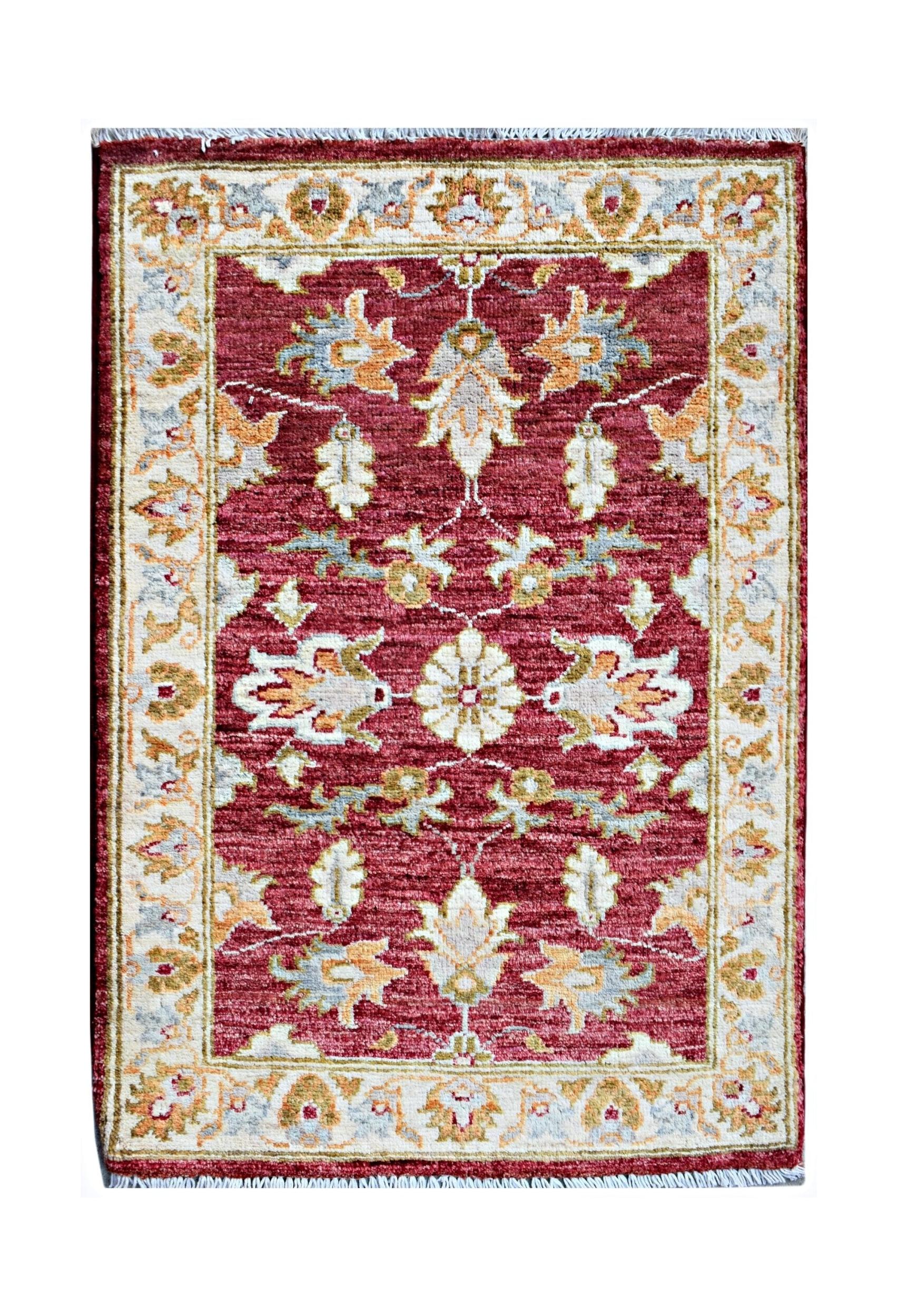 Handmade Mini Afghan Chobi Rug | 89 x 61 cm | 2'11" x 2' - Najaf Rugs & Textile