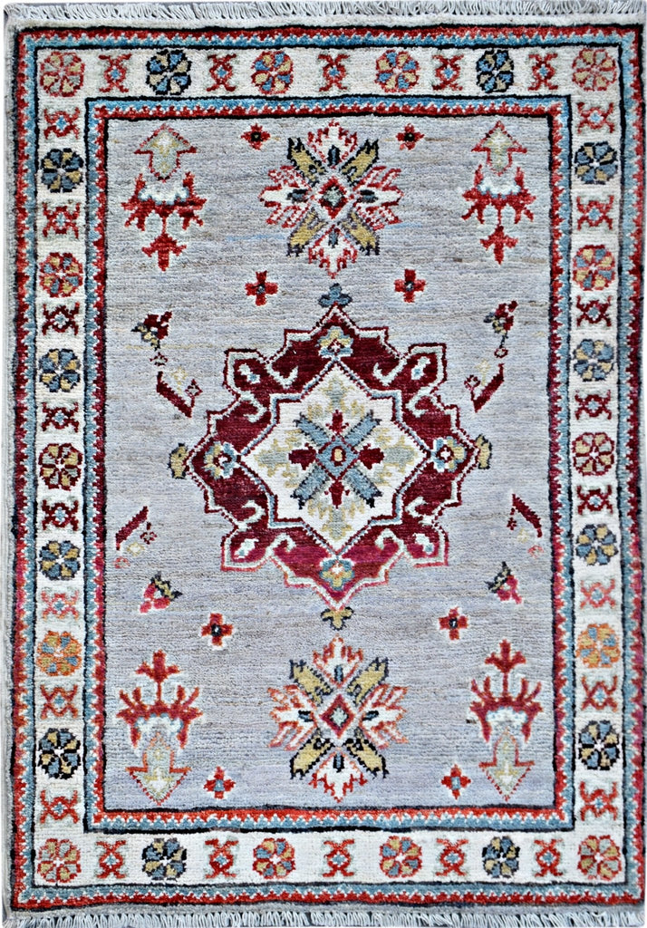 Handmade Mini Afghan Chobi Rug | 89 x 61 cm | 2'11" x 2' - Najaf Rugs & Textile