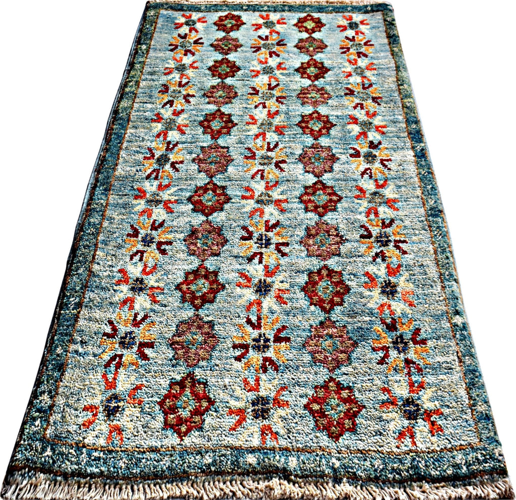 Handmade Mini Afghan Chobi Rug | 89 x 62 cm | 2'11 x 2'1" - Najaf Rugs & Textile