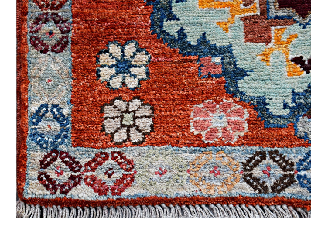 Handmade Mini Afghan Chobi Rug | 90 x 60 cm | 3' x 2' - Najaf Rugs & Textile