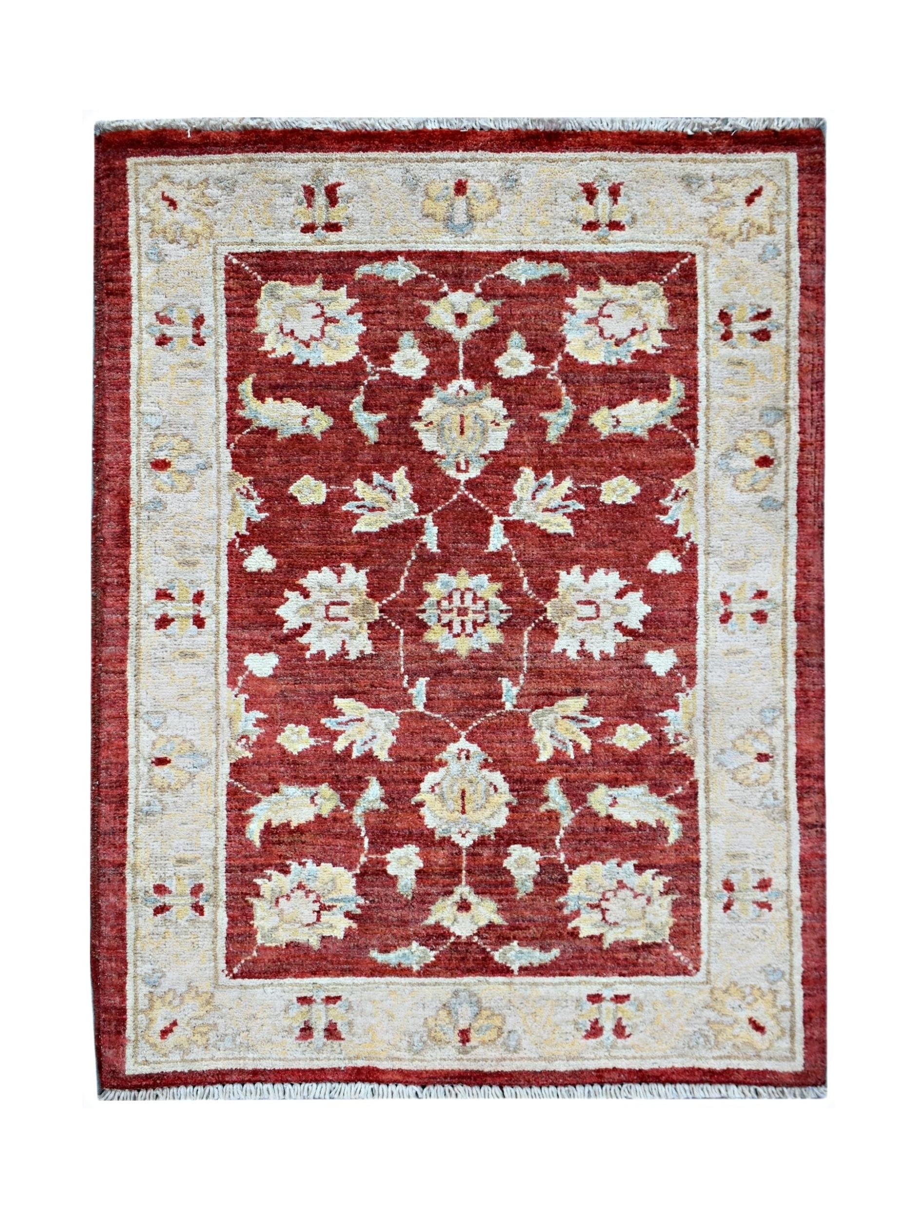 Handmade Mini Afghan Chobi Rug | 90 x 63 cm | 2'11" x 2'1" - Najaf Rugs & Textile