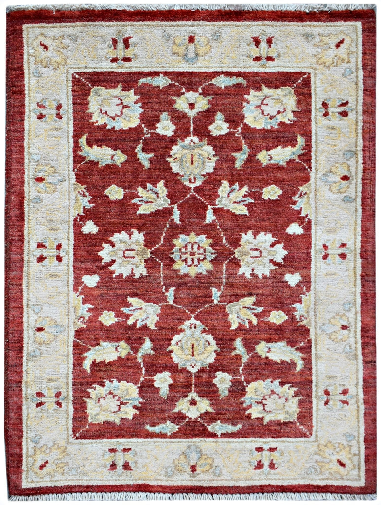 Handmade Mini Afghan Chobi Rug | 90 x 63 cm | 2'11" x 2'1" - Najaf Rugs & Textile