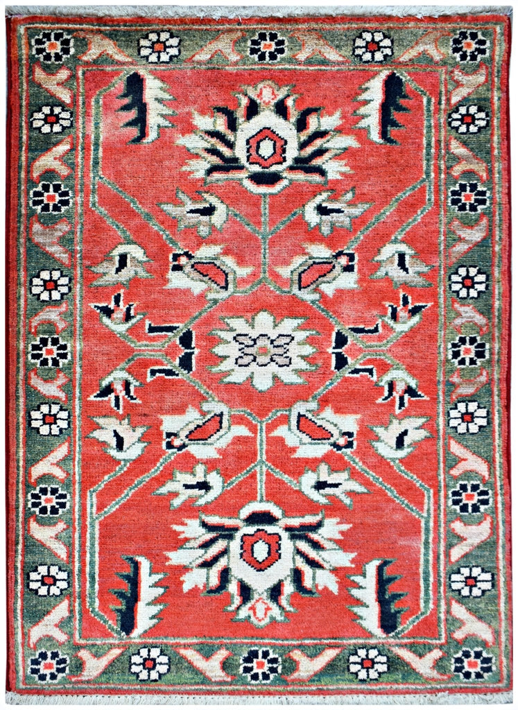 Handmade Mini Afghan Chobi Rug | 92 x 62 cm | 3' x 2' - Najaf Rugs & Textile