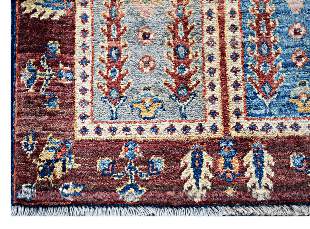 Handmade Mini Afghan Chobi Rug | 93 x 60 cm | 3'1" x 2' - Najaf Rugs & Textile