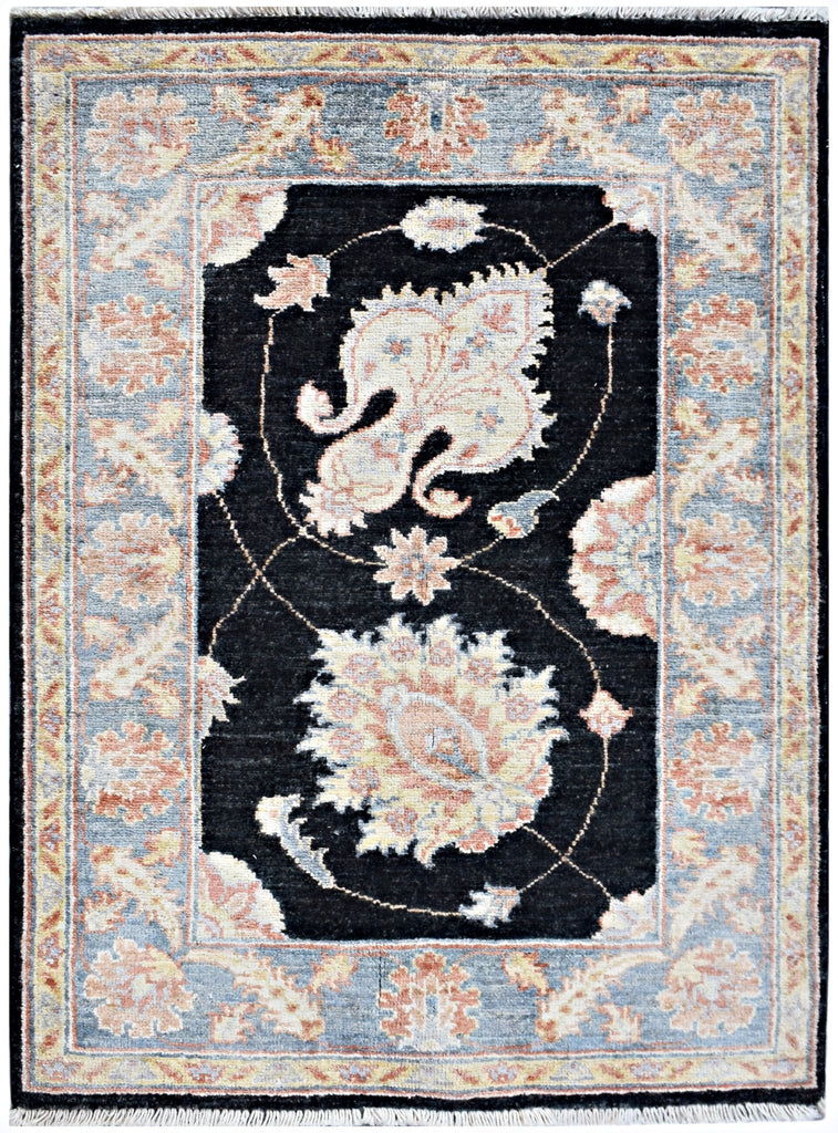 Handmade Mini Afghan Chobi Rug | 94 x 66 cm | 3'1" x 2'3" - Najaf Rugs & Textile