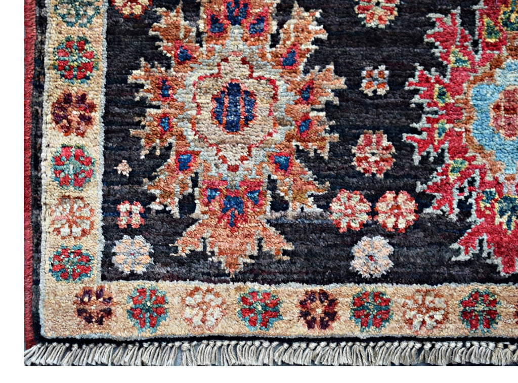 Handmade Mini Afghan Chobi Rug | 95 x 54 cm | 3'2" x 1'9" - Najaf Rugs & Textile