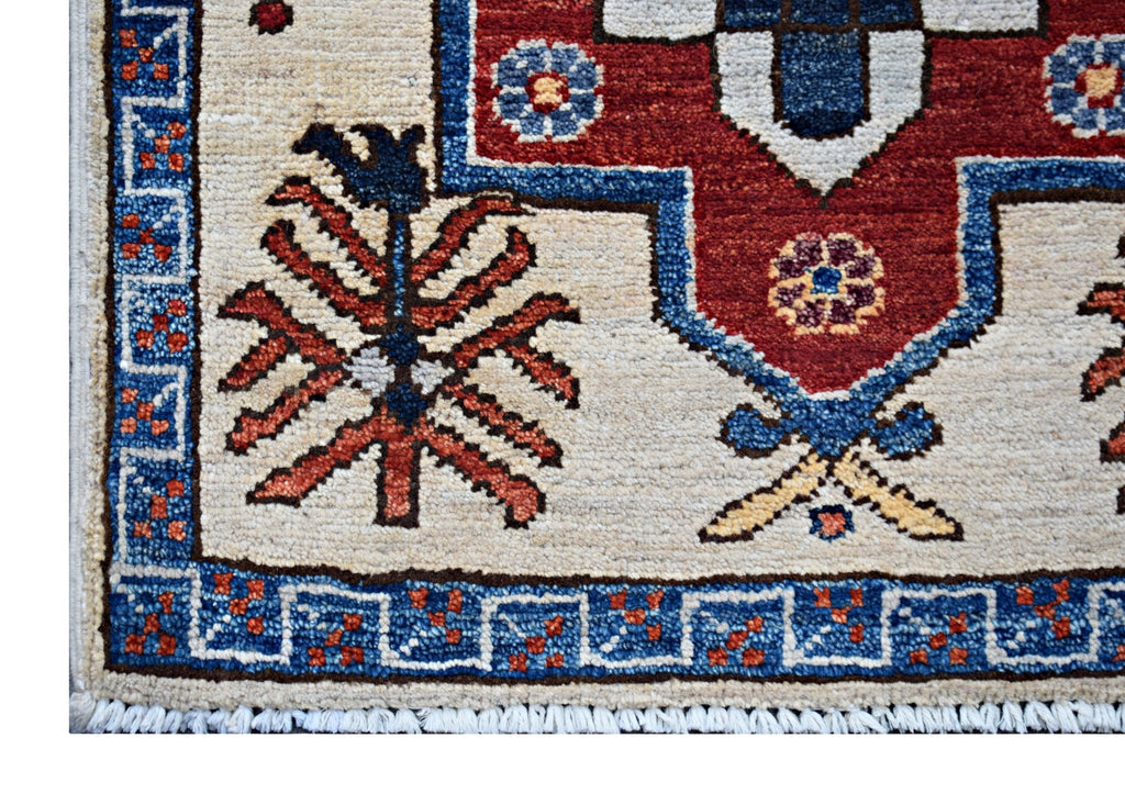 Handmade Mini Afghan Chobi Rug | 96 x 52 cm | 3'2" x 1'9" - Najaf Rugs & Textile