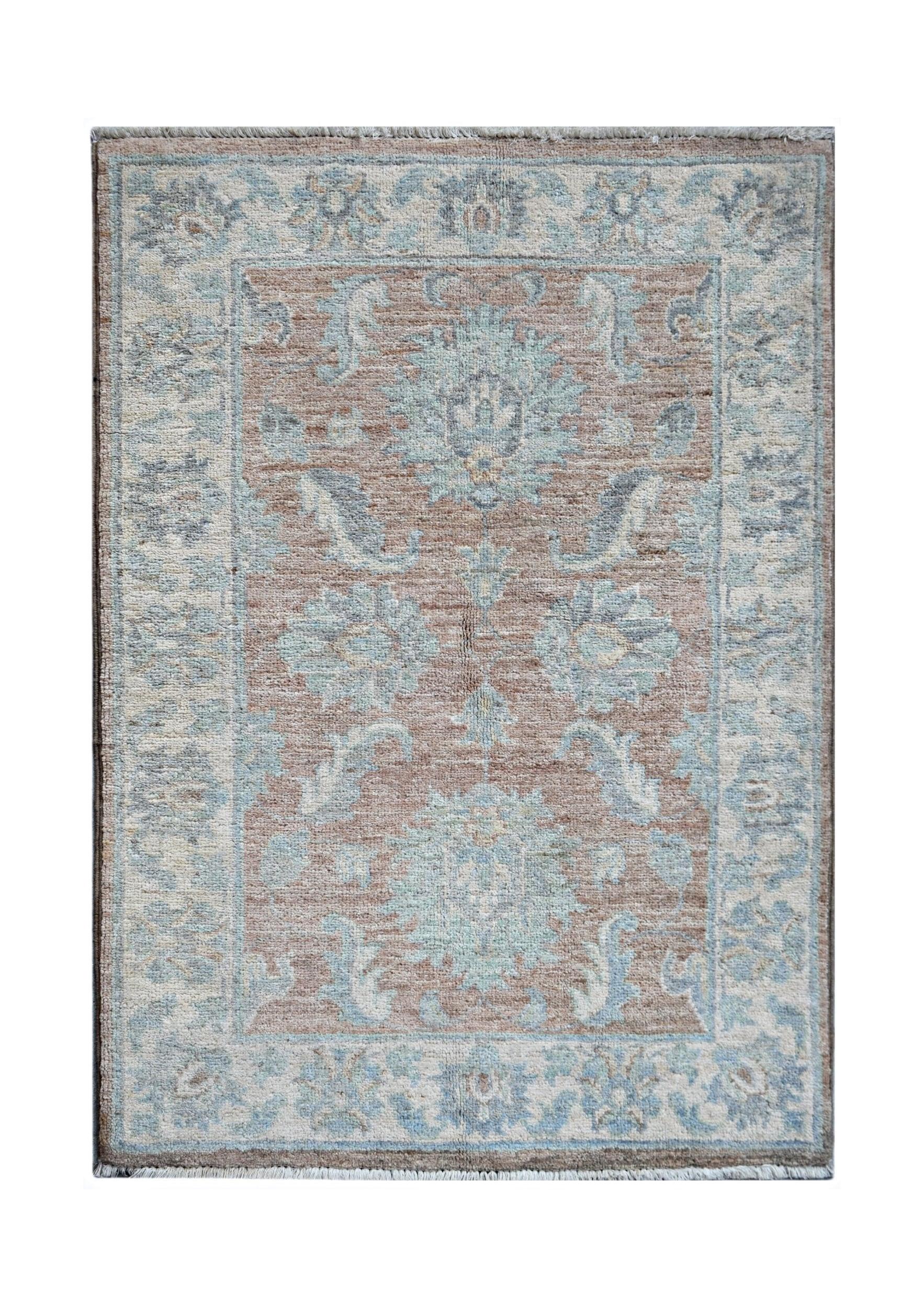 Handmade Mini Afghan Chobi Rug | 96 x 66 cm | 3'2" x 2'2" - Najaf Rugs & Textile