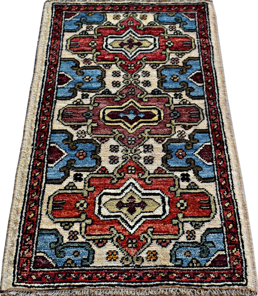 Handmade Mini Afghan Chobi Rug | 97 x 50 cm | 3'2" x 1'8" - Najaf Rugs & Textile