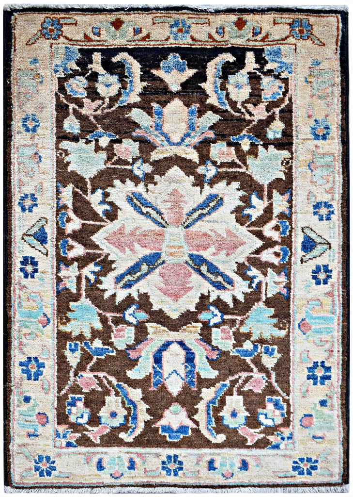 Handmade Mini Afghan Chobi Rug | 98 x 62 cm | 3'3" x 2' - Najaf Rugs & Textile