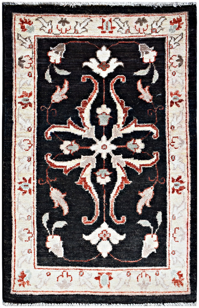 Handmade Mini Afghan Chobi Rug | 98 x 63 cm | 3'3" x 2'1" - Najaf Rugs & Textile