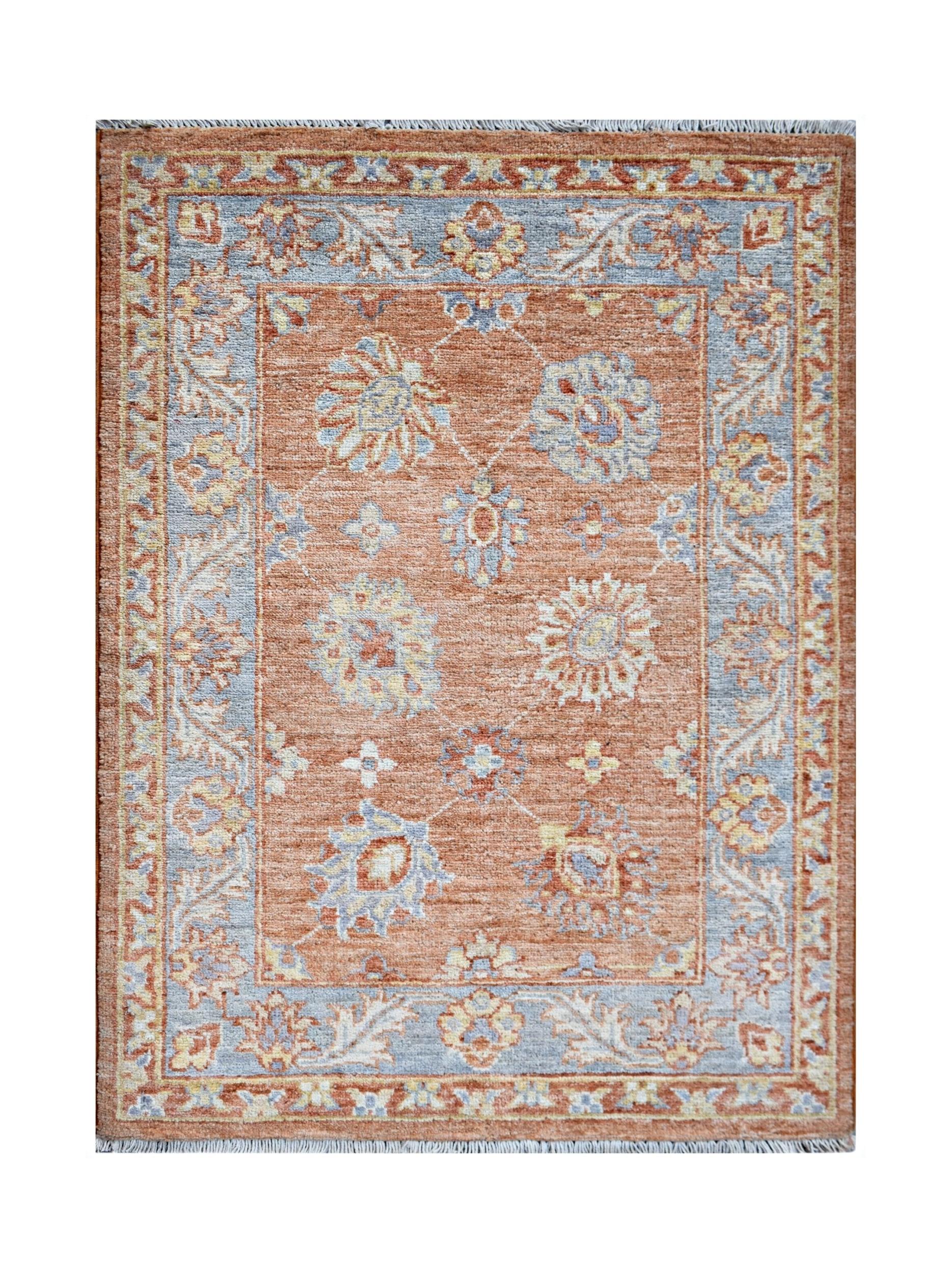 Handmade Mini Afghan Chobi Rug | 98 x 66 cm | 3'3" x 2'2" - Najaf Rugs & Textile