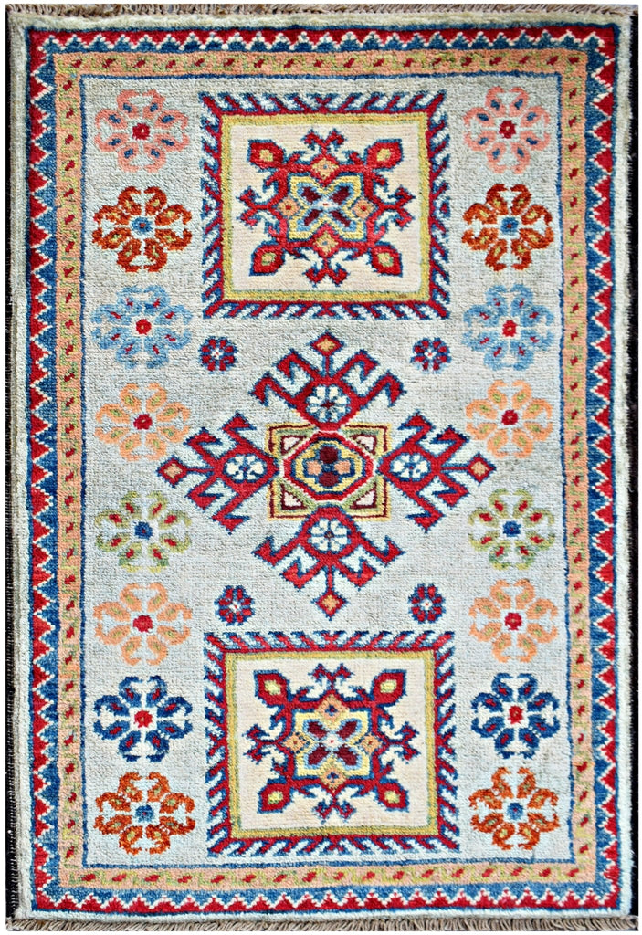 Handmade Mini Afghan Chobi Rug | 99 x 55 cm | 3'3" x 1'10" - Najaf Rugs & Textile