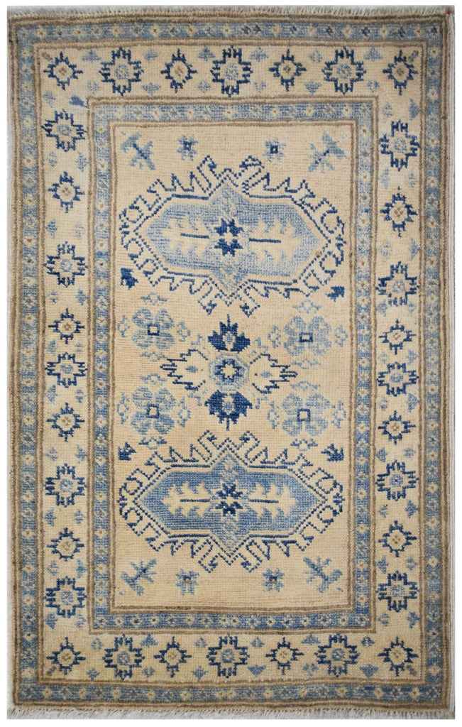 Handmade Mini Afghan Kazakh Rug | 97 x 60 cm | 3'18" x 1'9" - Najaf Rugs & Textile