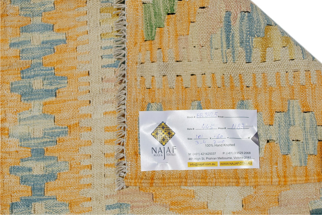 Handmade Mini Afghan Maimana Kilim | 101 x 60 cm | 3'4" x 2' - Najaf Rugs & Textile