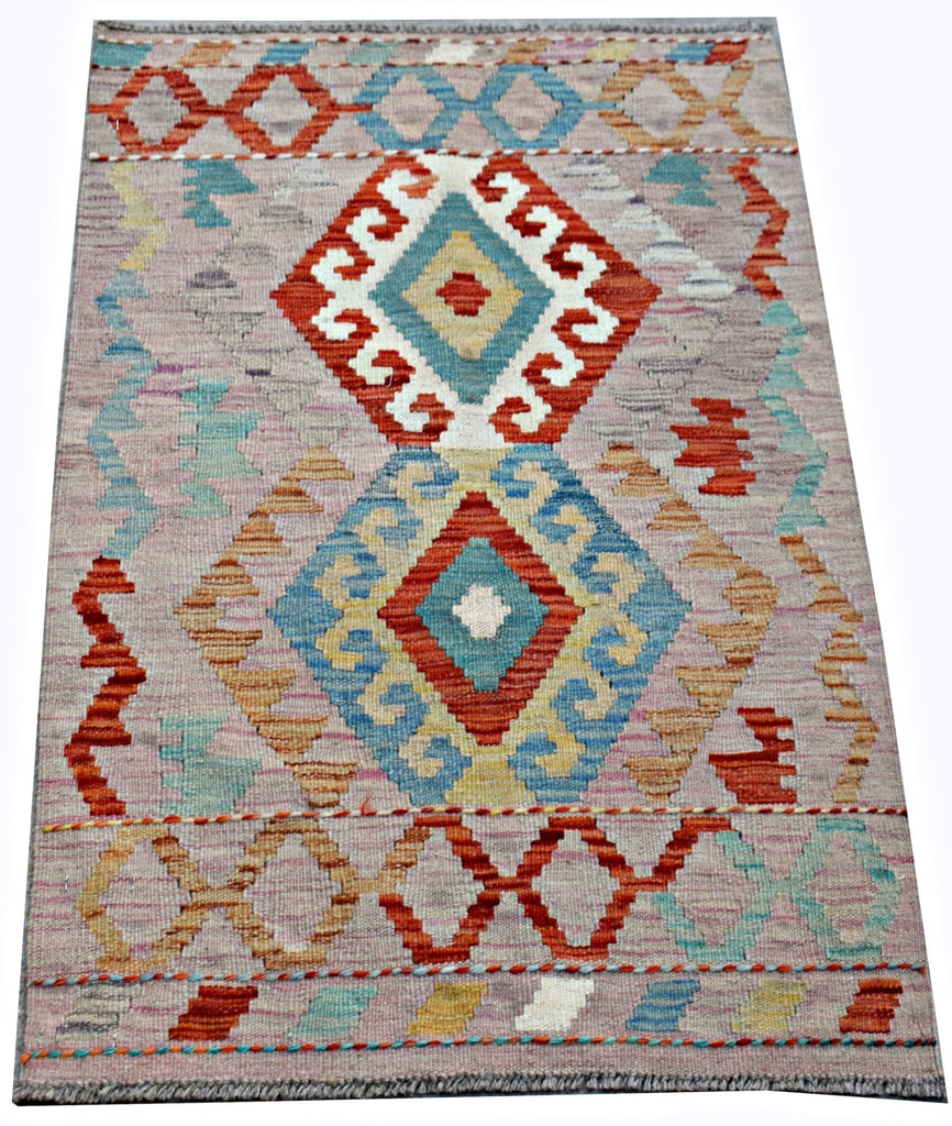 Handmade Mini Afghan Maimana Kilim | 101 x 65 cm | 3'4" x 2'2" - Najaf Rugs & Textile