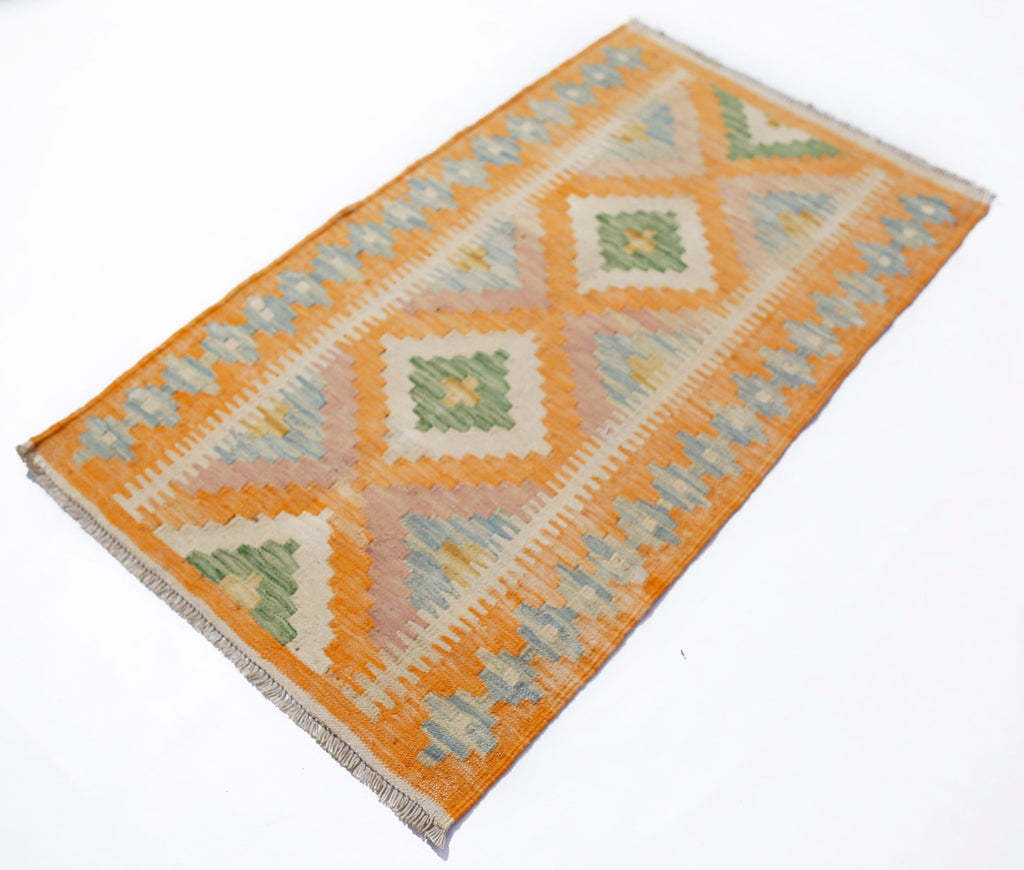 Handmade Mini Afghan Maimana Kilim | 102 x 59 cm | 3'4" x 1'11" - Najaf Rugs & Textile