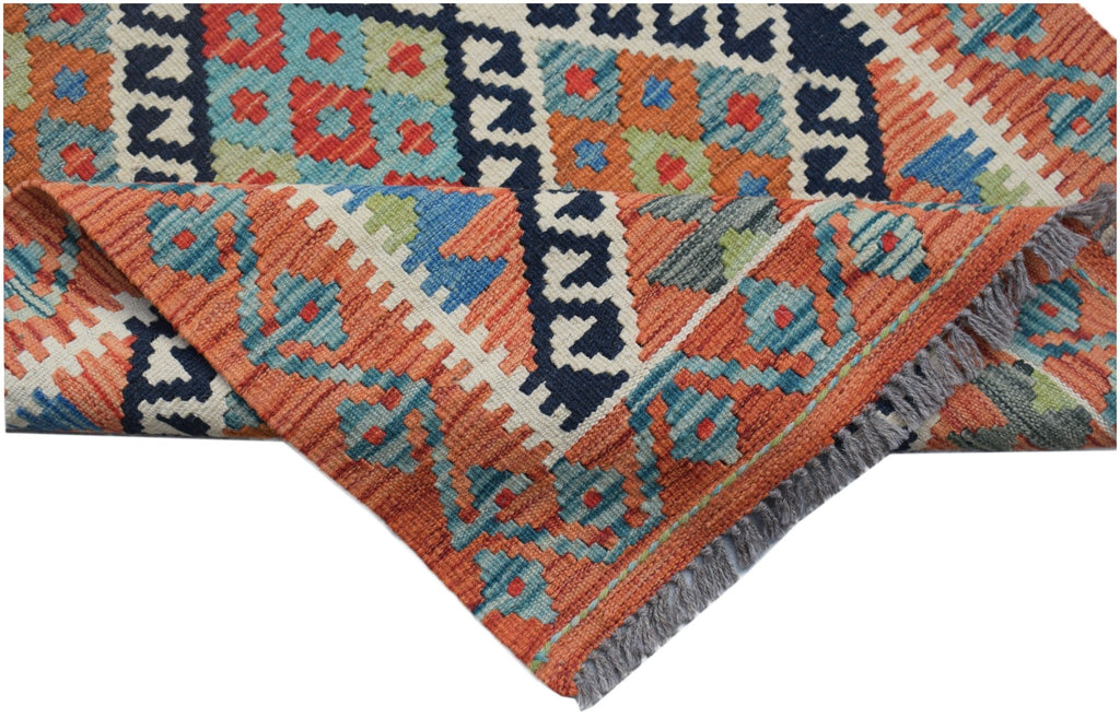 Handmade Mini Afghan Maimana Kilim | 117 x 76 cm | 3'10" x 2'7" - Najaf Rugs & Textile