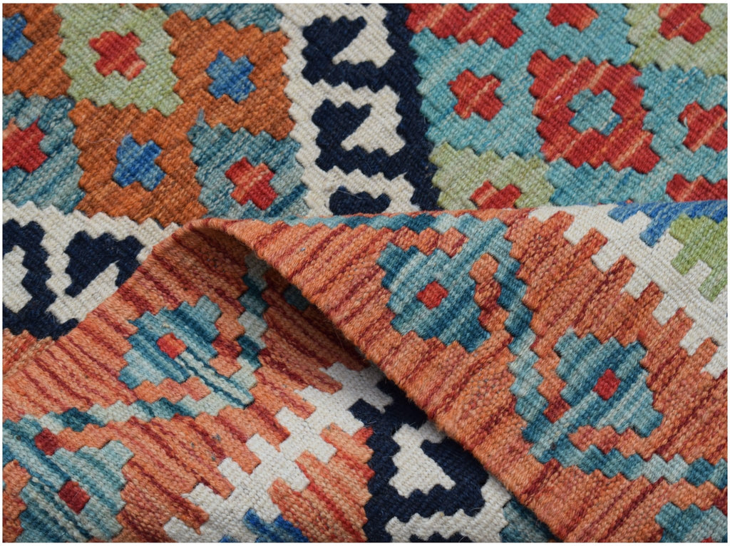 Handmade Mini Afghan Maimana Kilim | 117 x 76 cm | 3'10" x 2'7" - Najaf Rugs & Textile