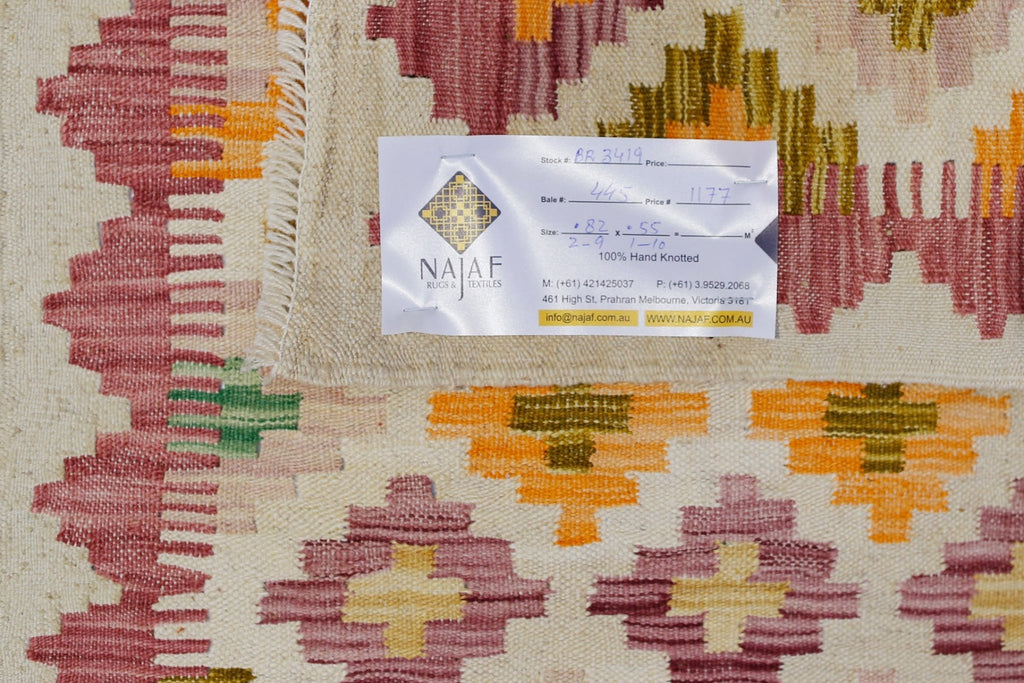 Handmade Mini Afghan Maimana Kilim | 82 x 55 cm | 2'9" x 1'10" - Najaf Rugs & Textile