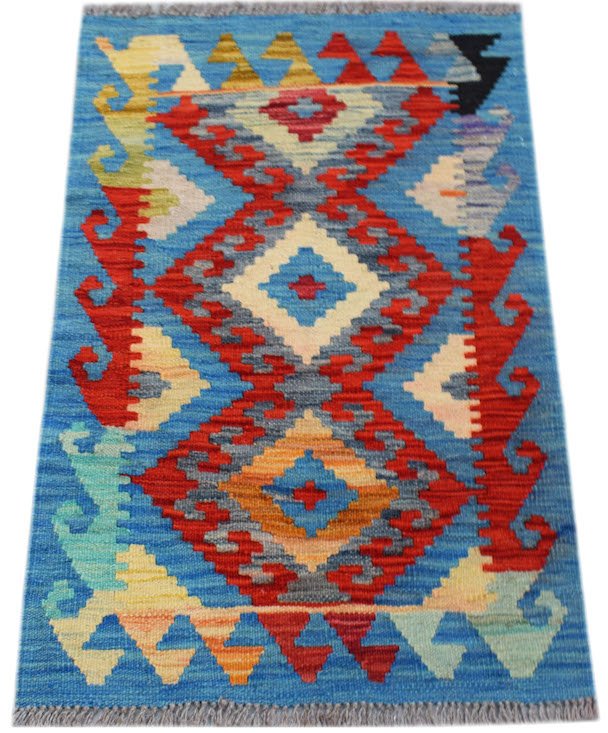 Handmade Mini Afghan Maimana Kilim | 82 x 58 cm | 2'8" x 1'11" - Najaf Rugs & Textile