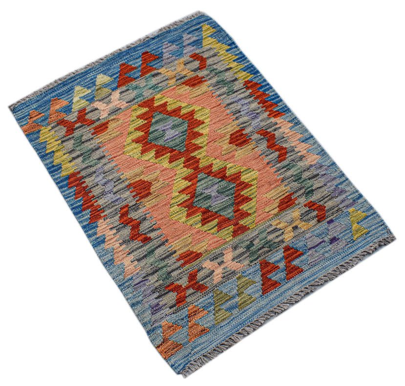 Handmade Mini Afghan Maimana Kilim | 82 x 61 cm | 2'8" x 2' - Najaf Rugs & Textile