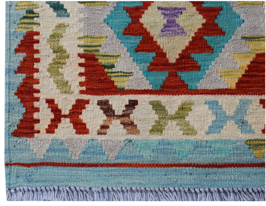 Handmade Mini Afghan Maimana Kilim | 83 x 60 cm | 2'9" x 2' - Najaf Rugs & Textile